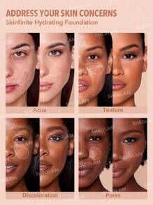 SHEGLAM Skinfinite Hydrating Foundation Sample-Chestnut Flawless Dewy Foundation Hydrating Coverage Invisible Pore Concealer Pore-Less Non-Greasy Lightweight Soft Liquid Foundation - Chestnut - View 3