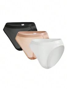 Ocili Paquete de 3 bragas de bikini multicolor de tela de punto cómoda y casual para mujer - Multicolor - Ver 1