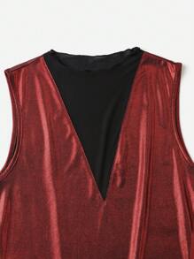 SHEIN Clasi 4pcs Contrast Mesh Tank Top - Multicolor - View 3