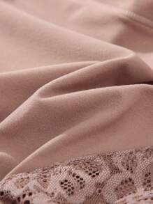 Plus Contrast Lace Panty - Mocha Brown - View 7