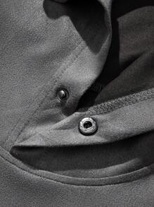 Manfinity Hypemode Nam In Đơn giản Màu thuần Áo nỉ có mũ - Màu xám đen - Xem 4