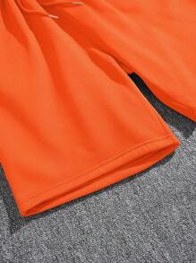 Manfinity Dauomo Quần short nam cạp chun rút túi chéo - trái cam - Xem 3