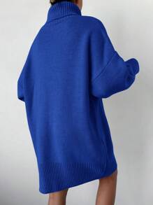 EURMUSE Abito maglione dolcevita spalle cadenti