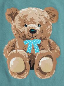 SHEIN EZwear Plus Size Áo ba lỗ in hình gấu màu khối dễ thương cho mùa hè - Nhiều màu - Xem 4