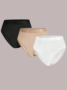 Ocili 3 piezas Calzoncillos cinta con estampado de letra cintura - Multicolor - Ver 1