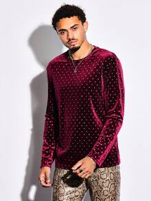 GENTILAND 針織休閒長袖t恤 - 酒紅色 - 查看 3