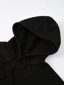 Manfinity Dauomo Men Letter Graphic Hoodie - Black - View 3