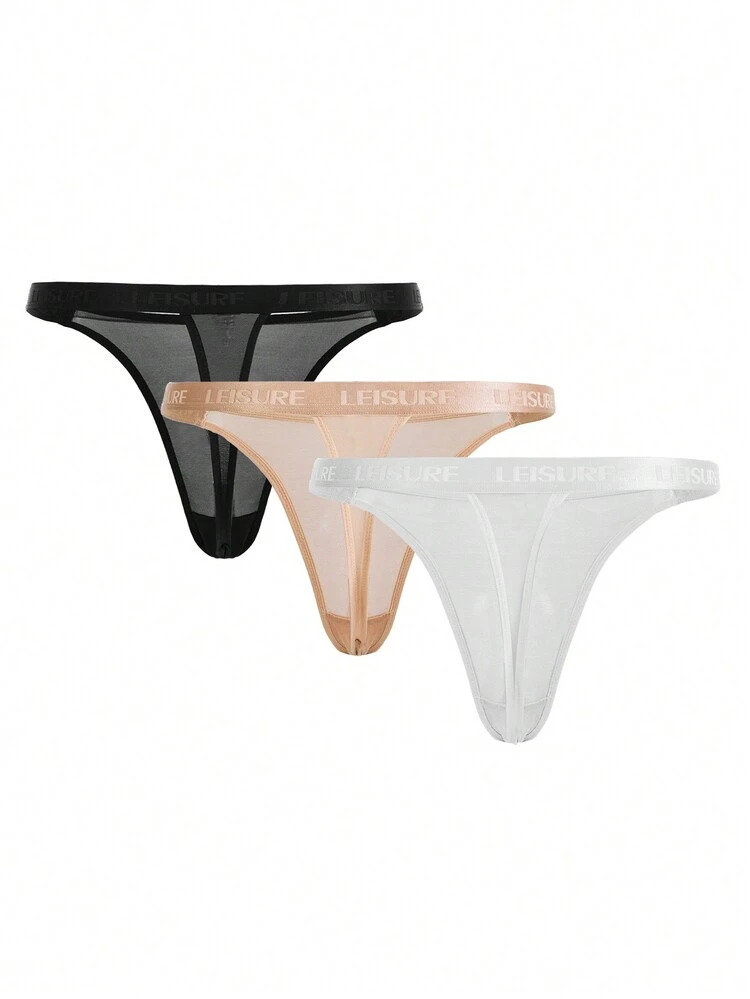 Leisure Women's Color Block Thong Panties (3pcs/Set)