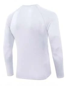 Manfinity Homme Paquete de 3 camisetas casuales de manga raglán larga y color liso para hombre, para salir