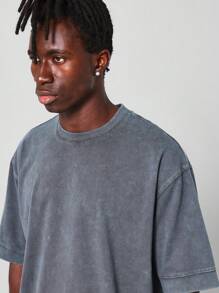 SUMWON Oversized Fit Essential Washed Short Sleeve Tee - Grey - View 4