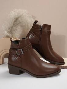 Giày Chelsea Boot mũi tròn thời trang cho mùa Thu Đông - màu nâu - Xem 8