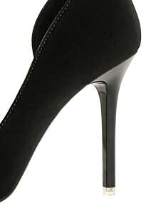 Giày cao gót nữ với nơ đính đá và gót nhọn, giày cao gót gót nhọn - màu đen - Xem 7