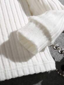 SHEIN Young Girl 3pcs Ribbed Collar Solid Color T-Shirts - Multicolor - View 6