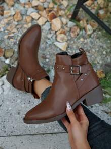 Giày Chelsea Boot mũi tròn thời trang cho mùa Thu Đông - màu nâu - Xem 7