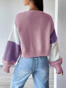 SHEIN Unity Loose Slouchy Cropped Cardigan With Open Front,Long Sleeve Tops Fall Winter Cloth For Women - Multicolor - View 2