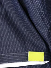 SUMWON Áo khoác denim Trucker kẻ sọc cao cấp cỡ lớn có logo đặc trưng ở mặt sau Áo khoác ngoài cổ điển mùa xuân thu thời trang đường phố hiện đại - Màu xanh lam - Xem 7