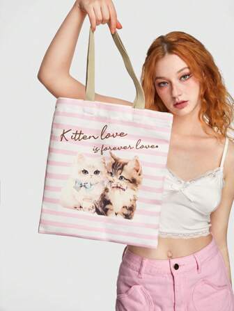 J-Fashion Tragetasche süß Katze Muster, Für Frauen
