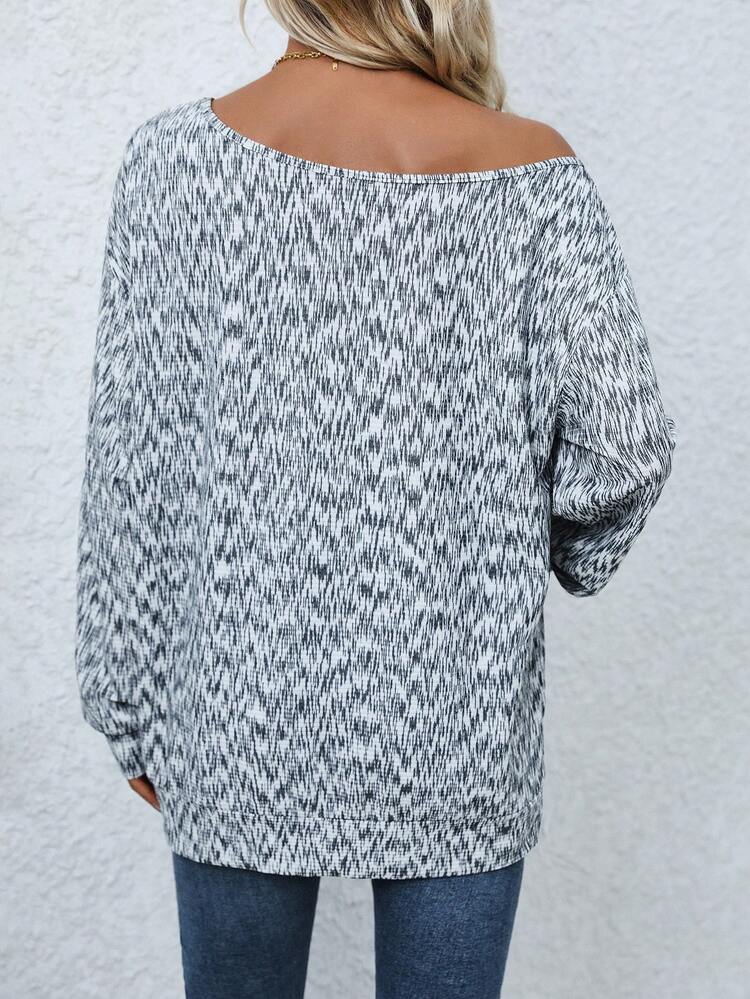 Space Dye Drop Shoulder Sweatshirt Pullover Fall Sweatshirt