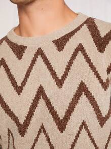 Manfinity NXTstreet Hombres Jersey con patrón de cheurón - Multicolor - Ver 3