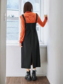 FRIFUL Zip Pocket Overall Dress Without Tee
