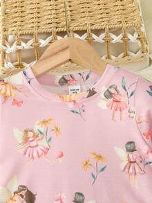 少女卡通圖形荷葉邊睡裙