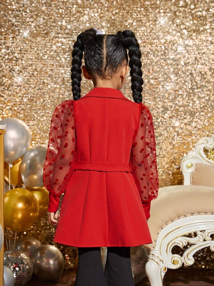 Little Girls' Glitter Street Style Weave Loose Long Sleeve Dress