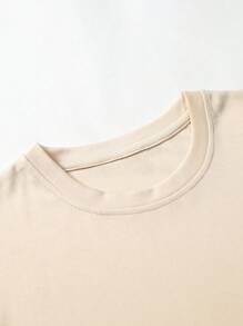 Manfinity Hombres Camiseta con estampado de montaña - Beis - Ver 4