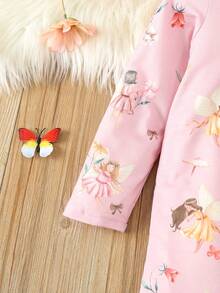 少女卡通圖形荷葉邊睡裙