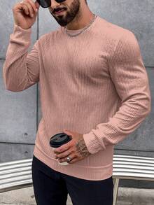 Manfinity Homme 男士純色運動衫 - 粉色 - 查看 6