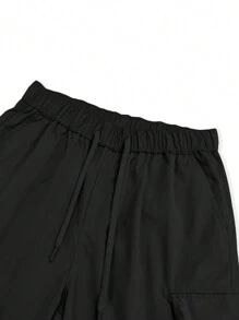 Manfinity Homme 鬆身男式袋蓋側翼裝扣短褲