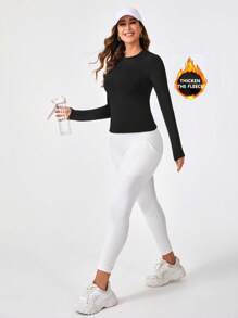 Easithlete Solid Slim Fit Sports Tee - Black - View 8