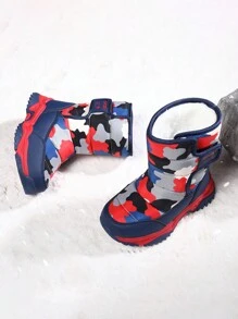 冬天高幫毛絨保暖雪地靴適用於兒童 - 粉色 - 查看 2