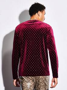 GENTILAND 針織休閒長袖t恤 - 酒紅色 - 查看 2