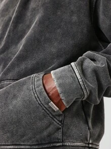 SUMWON Oversized Overhead  Washed Hoodie - Black - View 7