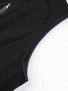 Manfinity Homme 寬鬆款式男用拉鍊前開保暖背心 - 黑色 - 查看 4