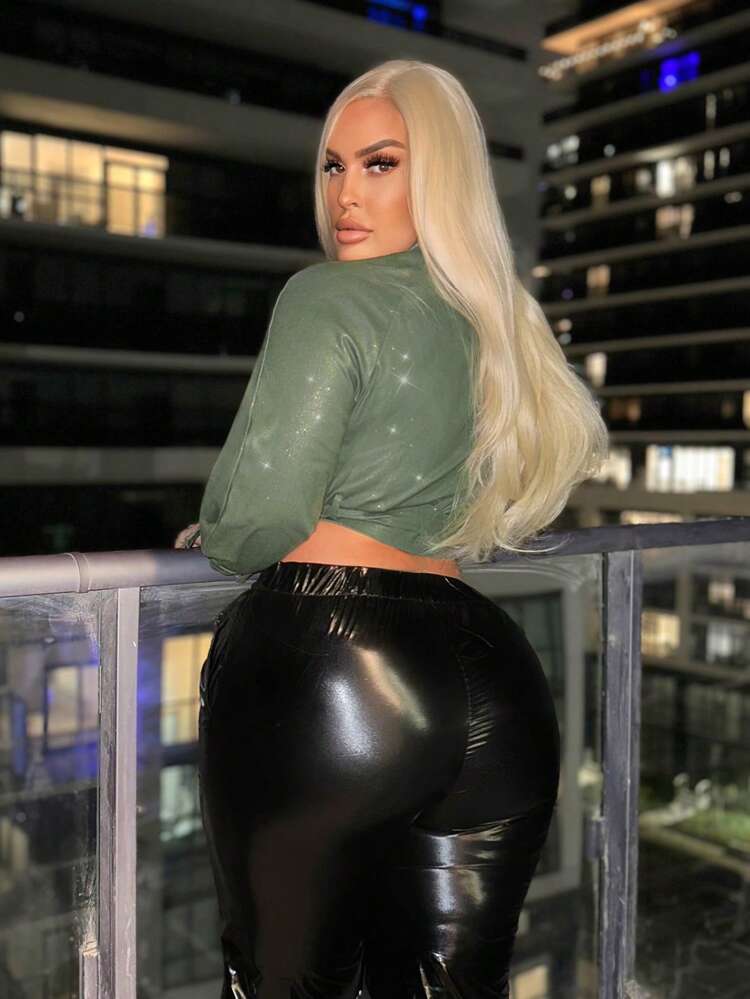 Plus Lapel Neck Buckle Belted Crop Trench Coat