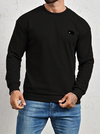 Manfinity Homme Sweatshirt En Vrac Pour Hommes Avec Détail De Patch De Lettre