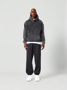 SUMWON Oversized Overhead  Washed Hoodie - Black - View 3