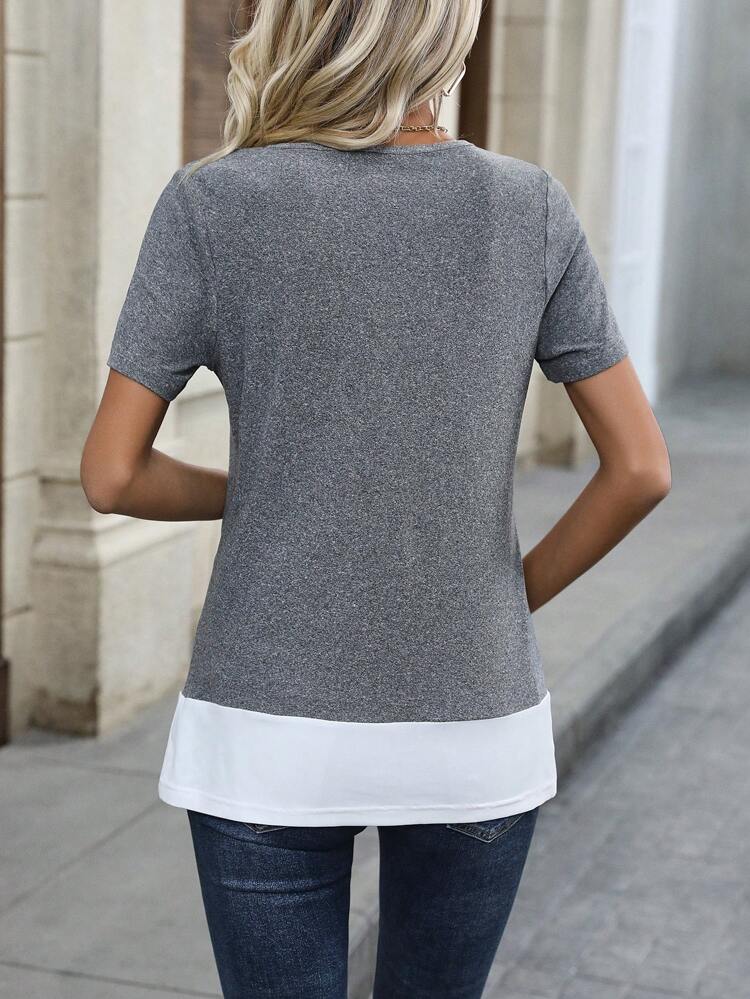 Button Front 2 In 1 Tee