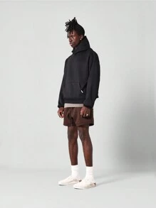 SUMWON 常规款基本款连帽衫 - 黑色 - 查看 3