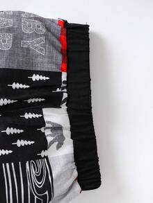 SHEIN 男嬰卡通圖案連身背心和運動褲&帽