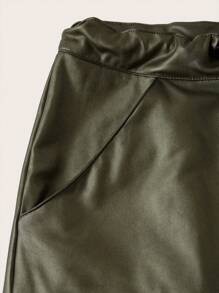 SHEIN EZwear Flap Pocket Drawstring Waist Skirt