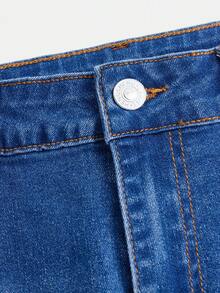 Thiếu niên cô gái Mặt trước đường may Quần ống loe - Rửa trung bình - Xem 4