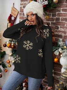 SHEIN LUNE Snowflake Pattern Sweater