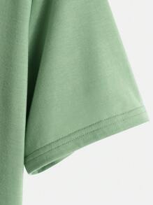 Manfinity Homme Hombres Camiseta con estampado de montaña - Verde - Ver 4