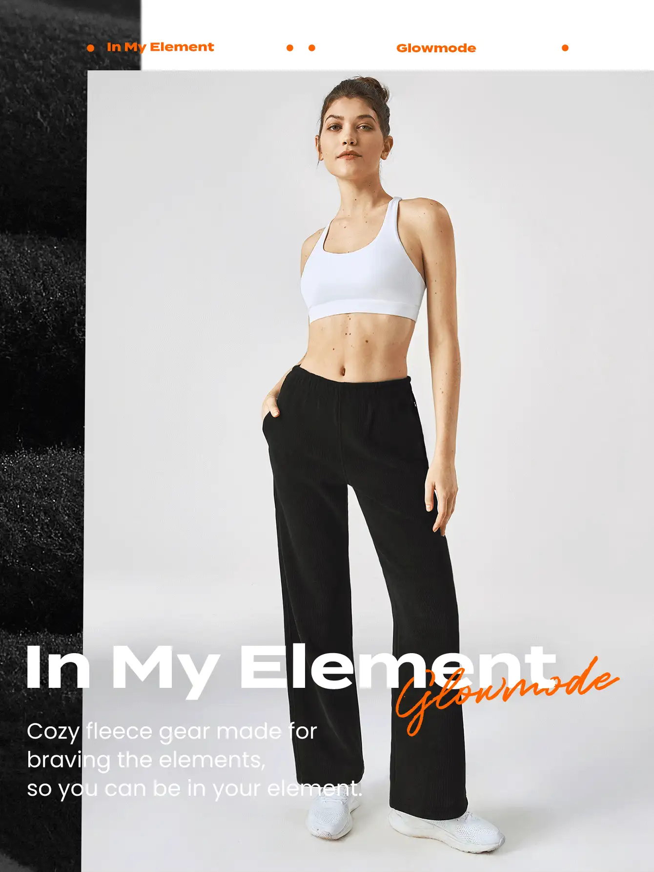 GLOWMODE 極地羊毛加厚寬腿運動長褲,帶口袋,舒適保暖