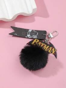 Batman X ROMWE Llavero con patrón de letra con pompón - Multicolor - Ver 2