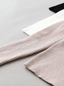 Calvaya Plus 3pcs Square Neck Ribbed Knit Sweater