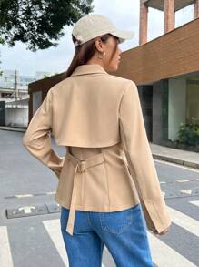 SHEIN EZwear Traje De Mujer - Camel - Ver 2