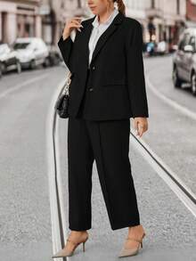 Calvaya 大碼西裝領西裝外套&西裝褲